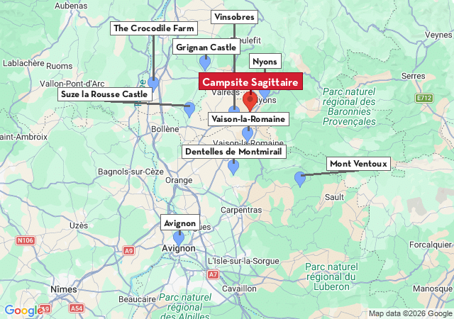 Map of places to visit