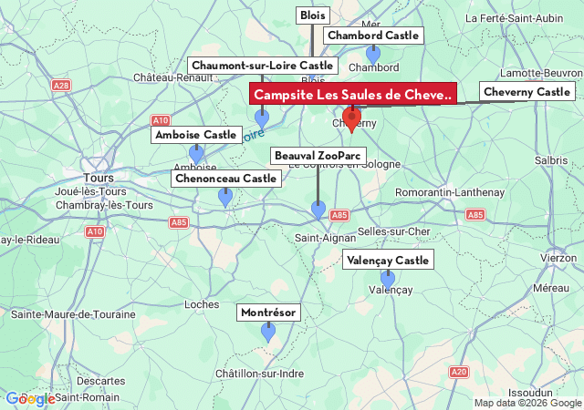 Map of places to visit