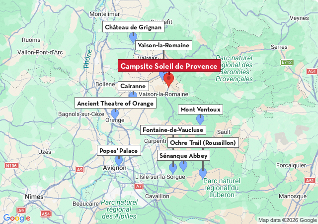 Map of places to visit