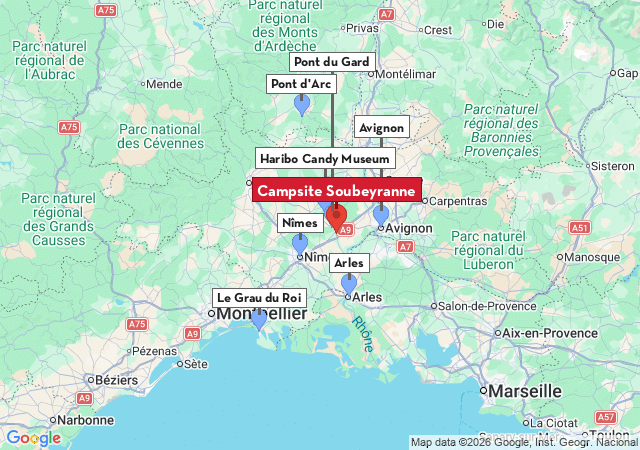 Map of places to visit
