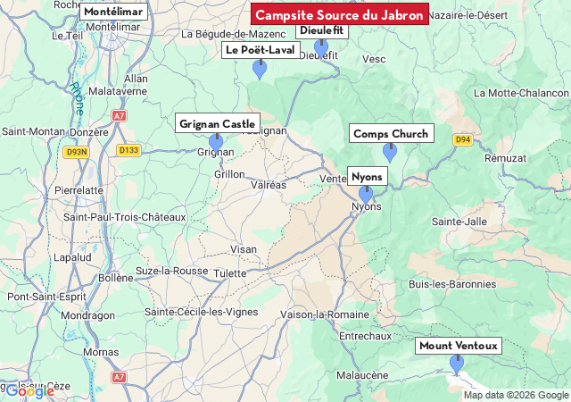 Map of places to visit