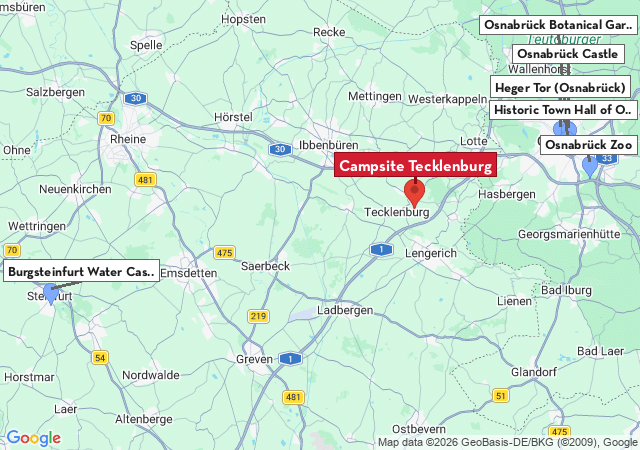 Map of places to visit