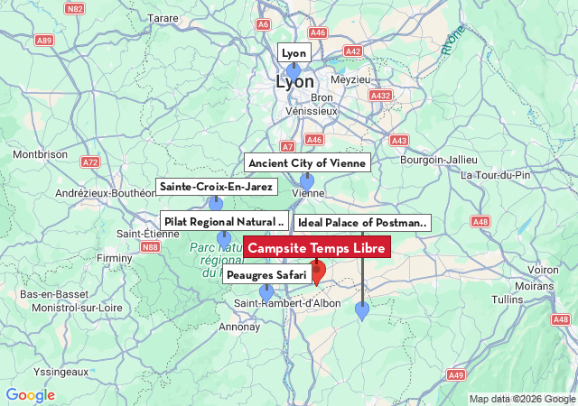 Map of places to visit