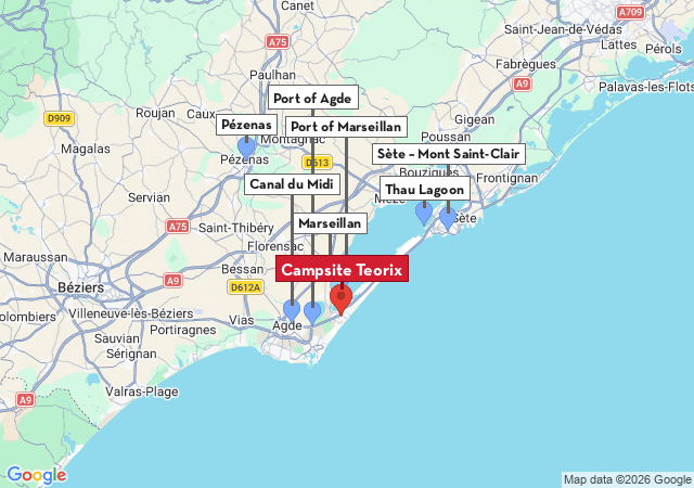 Map of places to visit