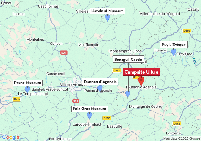 Map of places to visit