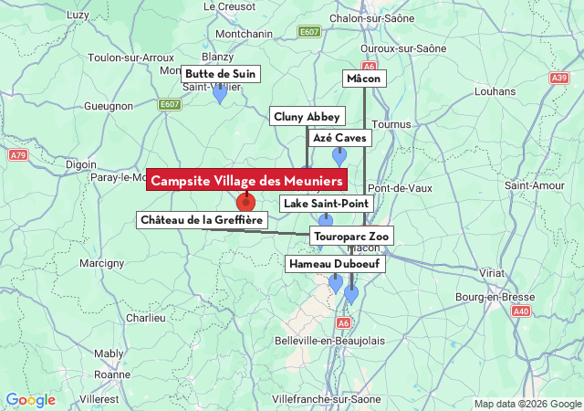 Map of places to visit