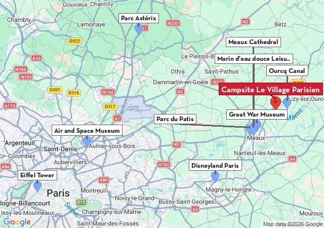 Map of places to visit