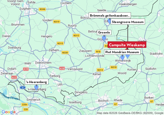 Map of places to visit