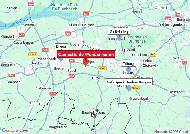 Map of places to visit