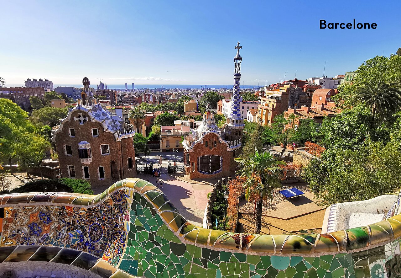 Park G�ell, Gaud�s Werk, zu besuchen in der N�he von Barcelona, Katalonien.