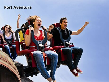 Achterbahn in Port Aventura, ein Freizeitpark in der N�he des Campingplatzes.