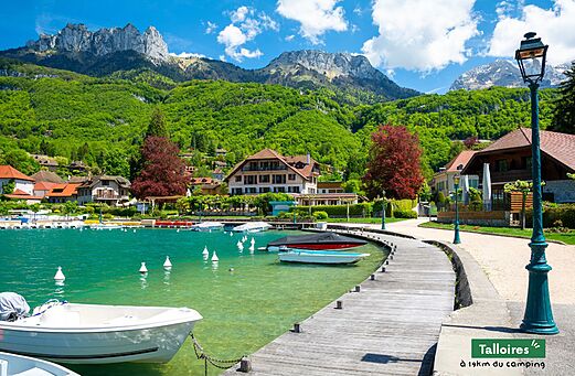 Talloires village on Lake Annecy shore, Haute-Savoie region.