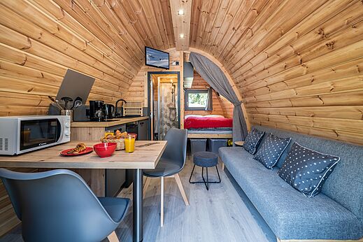 Unusual accommodation at camping CLICOCHIC Alpes Lodges in Pralognan la Vanoise (73).