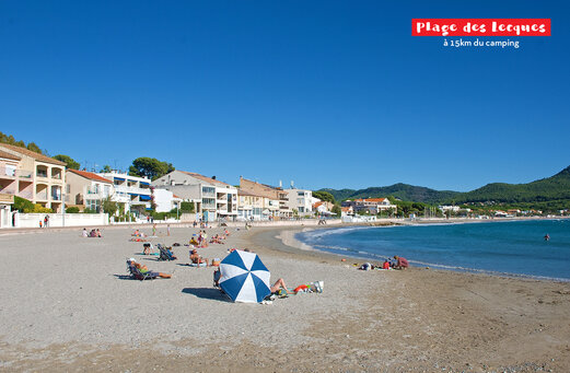 Plage des Lecques, schöner Sandstrand in der Nähe von Saint-Cyr-sur-Mer zu besuchen.
