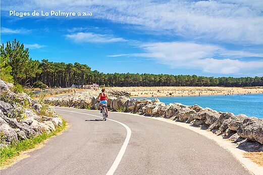 Radweg zu den Stränden von La Palmyre, Charente-Maritime.