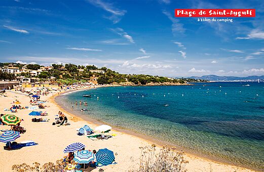 Strand Saint-Aygulf, feiner Sand, Mittelmeer nahe Fréjus.