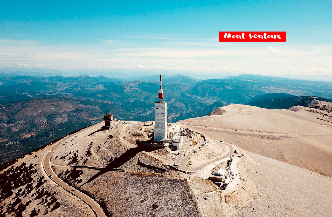 Mont Ventoux summit, observatory and panoramic view in Provence.