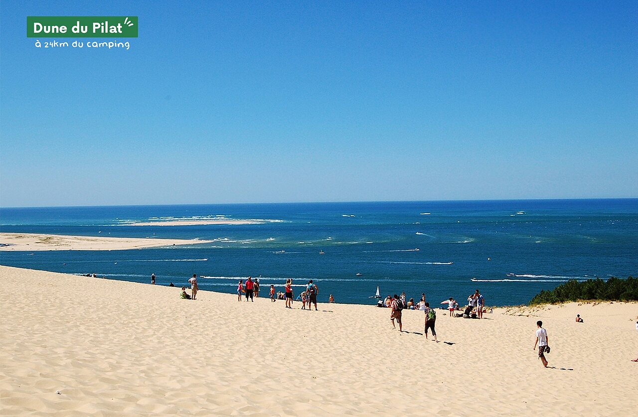 The majestic Dune du Pilat, fine sand and Atlantic Ocean, near Biscarrosse.