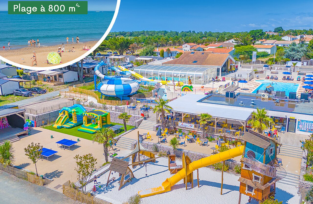 Wasserpark, Spielpl�tze auf dem Campingplatz CLICOCHIC in Brem sur Mer (85).