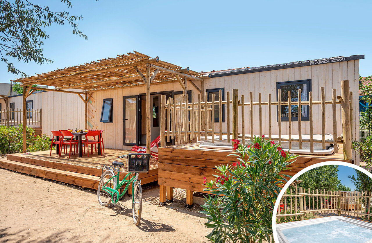 Mobilheim, Whirlpool Campingplatz CLICOCHIC Brise de Cabourg in Varaville (14).