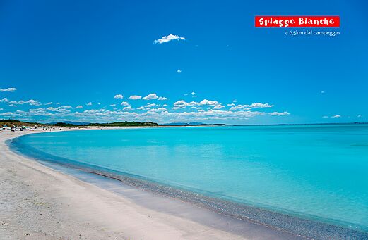White sand beach and turquoise sea, Spiagge Bianche, Rosignano Marittimo, Tuscany.