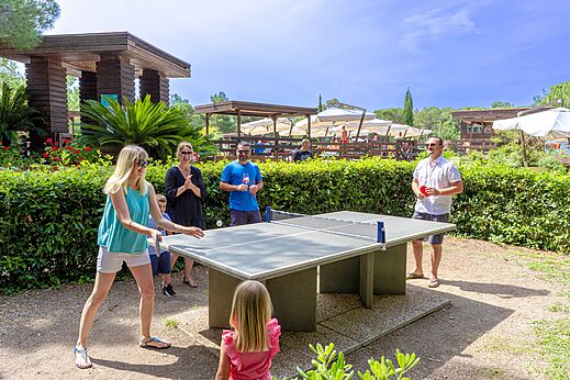 Outdoor table tennis at CAPFUN Campo dei Fiori campsite Rosignano Marittimo.