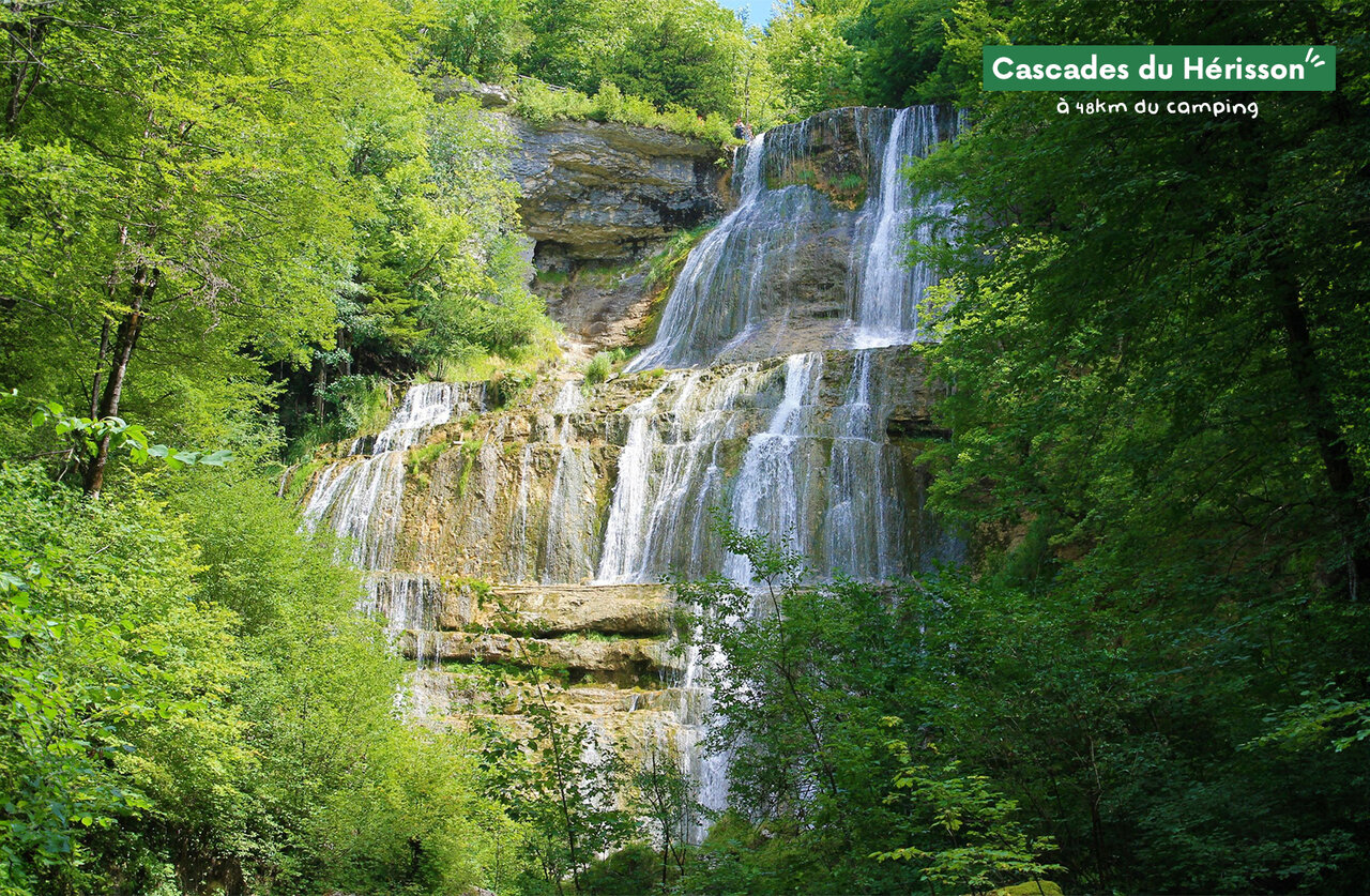 H�risson Waterfalls, beautiful natural site to visit near the campsite.
