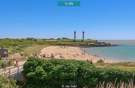 Strand der �le d'Aix mit Leuchtt�rmen, touristischer Ort in Charente-Maritime zu besuchen.
