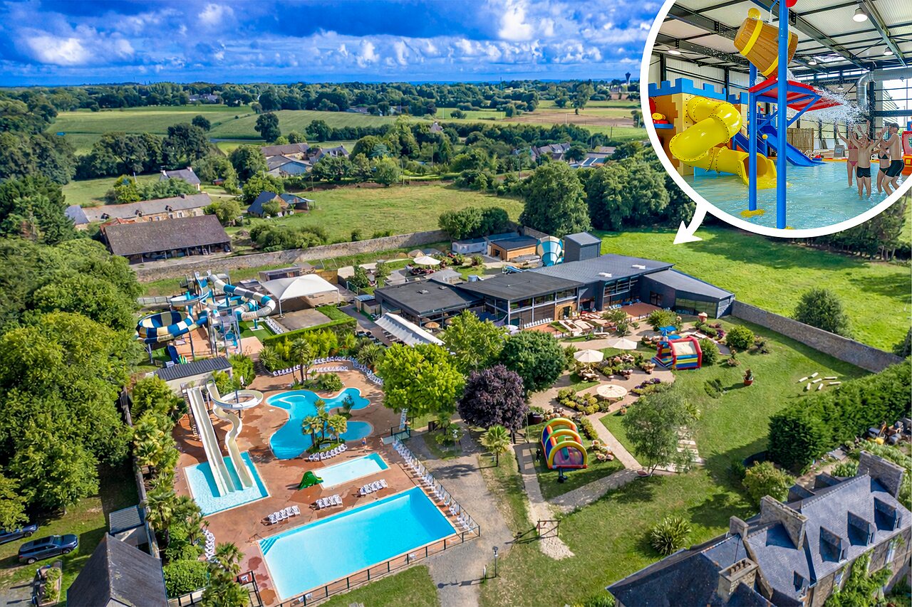 Zwembaden, glijbanen en waterspellen op camping CAPFUN Ch�teau de Galin�e in SAINT CAST LE GUILDO (22).
