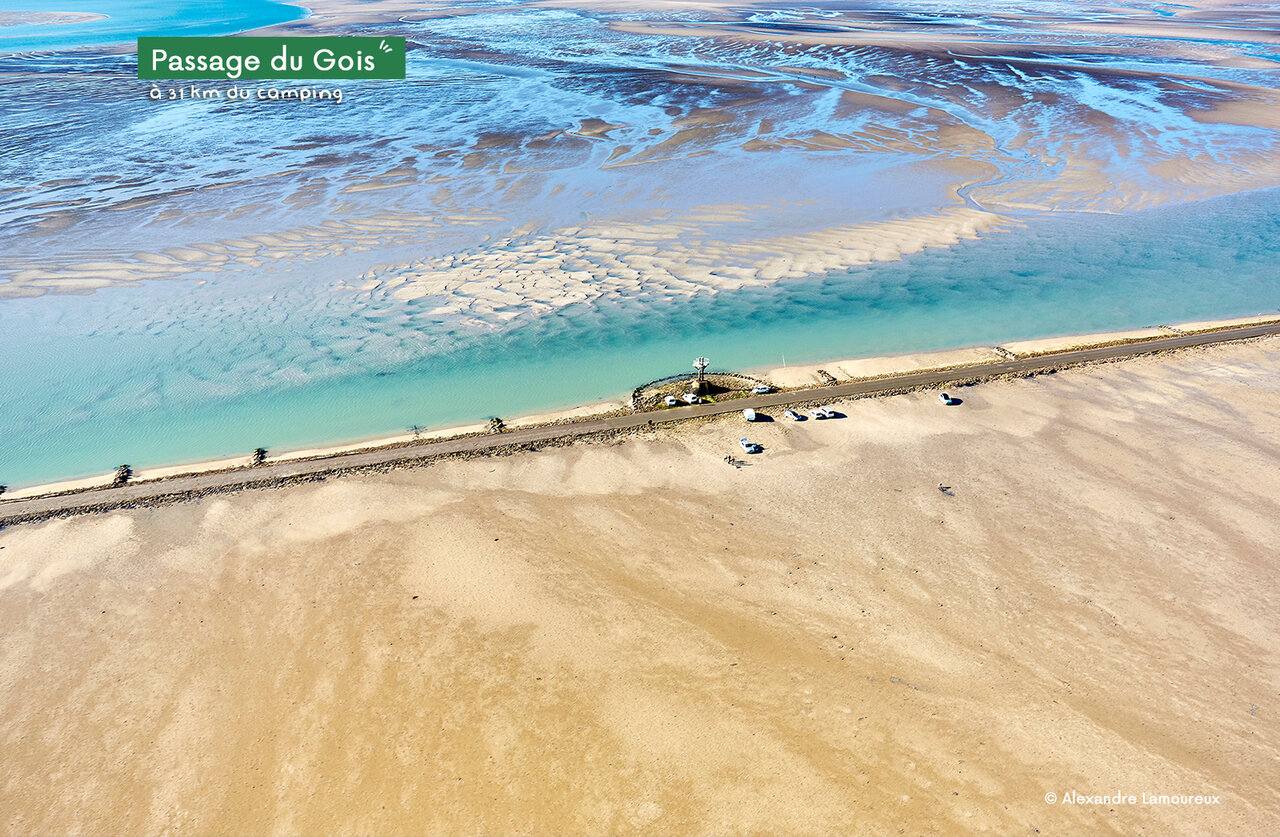 Passage du Gois, untertauchbare Stra�e zwischen Beauvoir-sur-Mer und der Insel Noirmoutier.