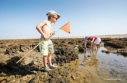Strandfischen am Strand beim Campingplatz CLICOCHIC Chouans (85).
