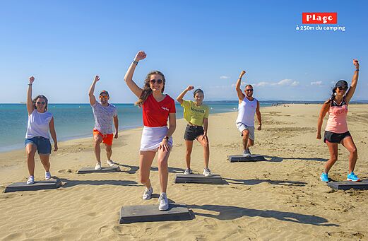 Fitness animatie zandstrand CAPFUN Côte Vermeille in PORT LA NOUVELLE (11).