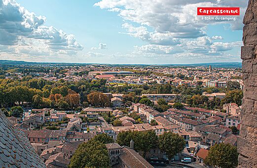 Panoramisch uitzicht op de historische stad Carcassonne, Occitanië.