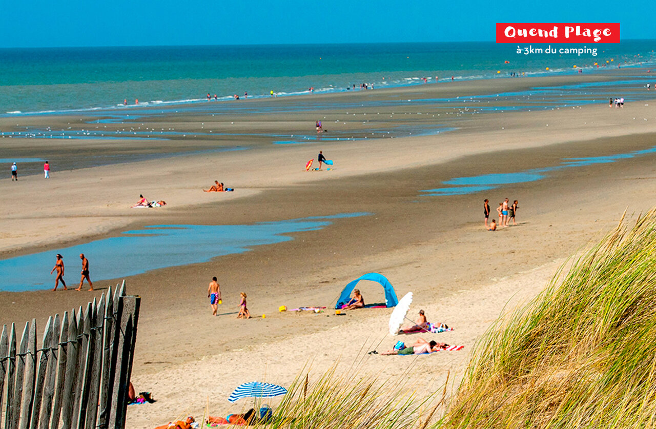 Quend Plage beach, vast fine sand expanse to visit near the campsite.