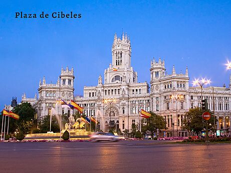 Plaza de Cibeles und Palacio de Cibeles, Wahrzeichen in Madrid.