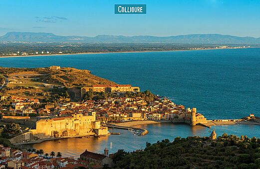 Collioure, charmantes Küstendorf in den Pyrénées-Orientales, nahe dem Campingplatz.