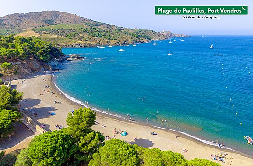 Strand von Paulilles in Port Vendres, geschütztes Naturgebiet nahe dem Campingplatz.