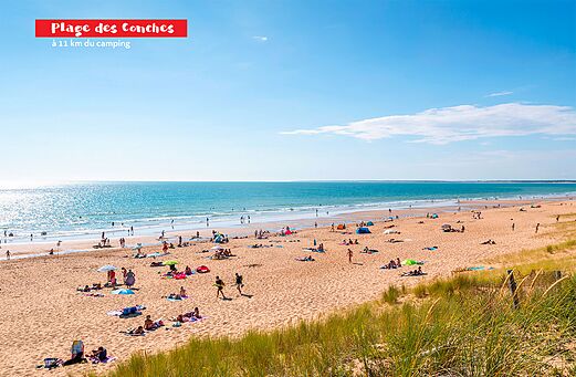 Plage des Conches, gro�er Sandstrand zu besuchen nahe Avrille in der Vend�e.