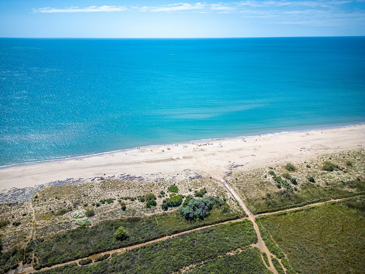 Sandstrand und Mittelmeer auf dem Campingplatz CAPFUN Grande Cosse in Saint Pierre la Mer (11).