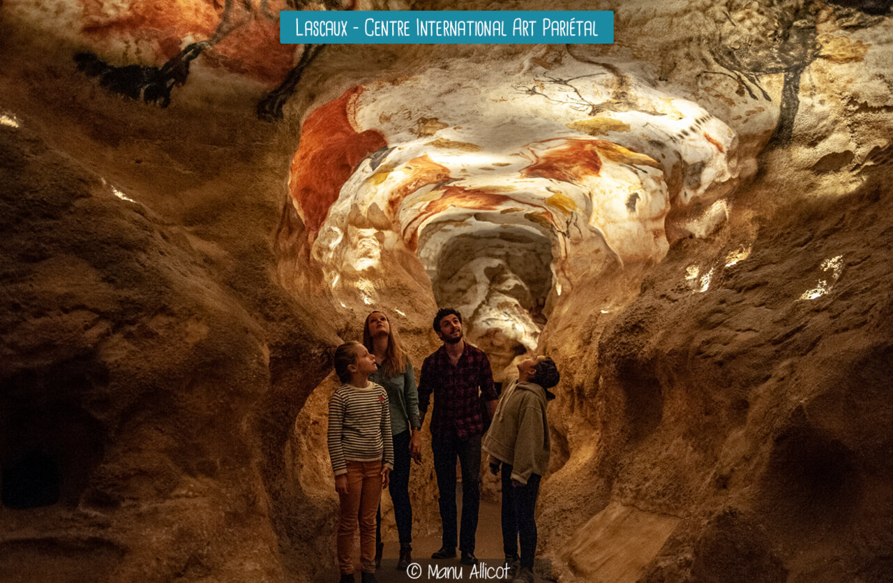 Lascaux Cave, international center of parietal art in Dordogne, New Aquitaine.