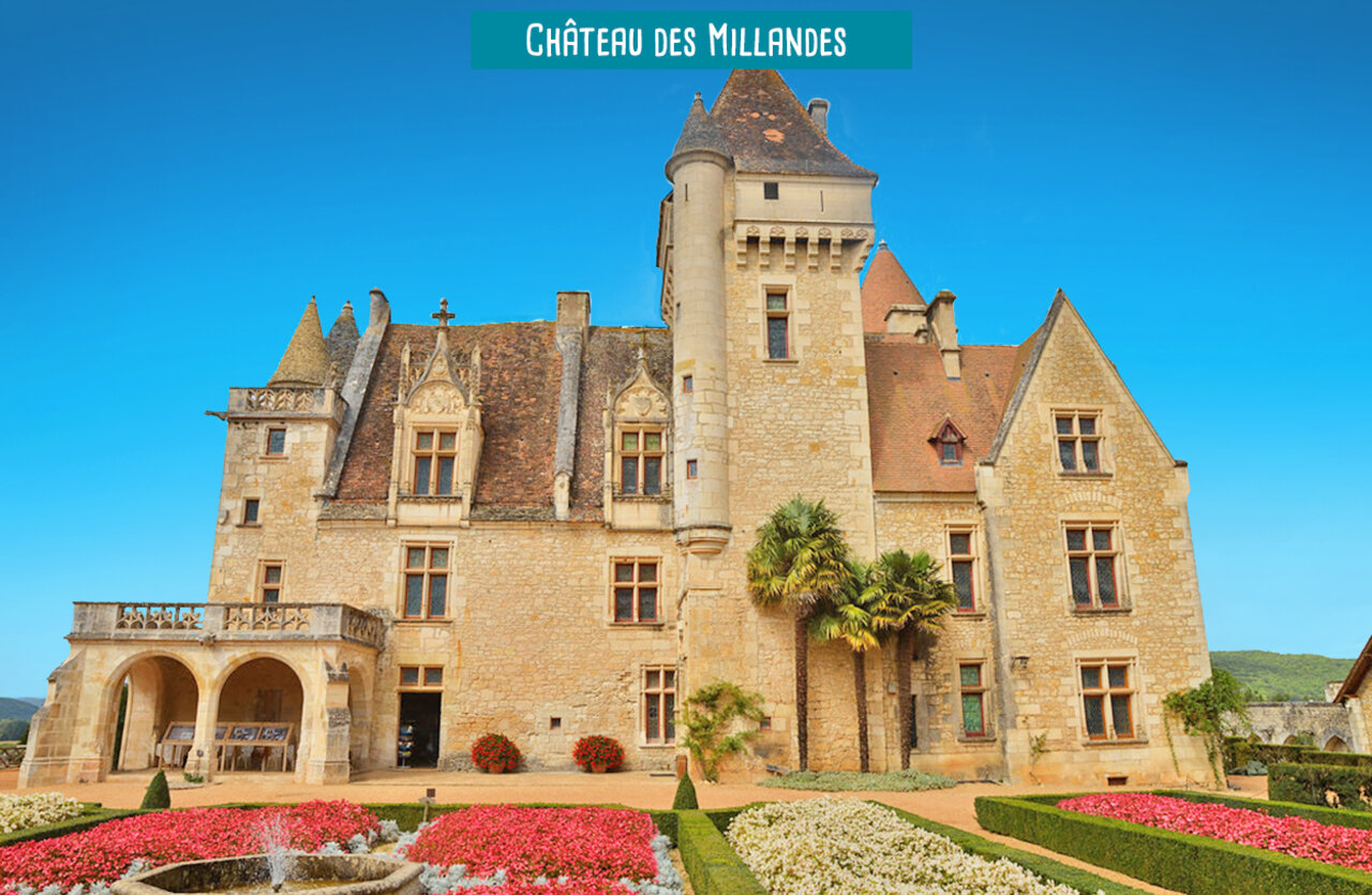 Ch�teau des Millandes, historic monument to visit near the campsite in Dordogne.