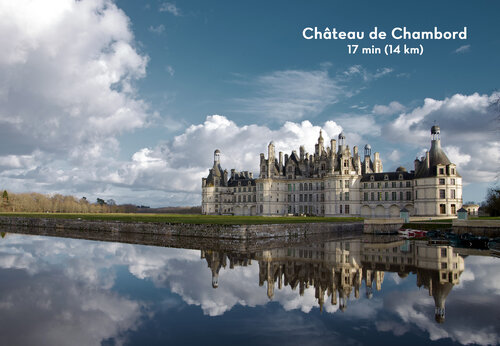 Kasteel van Chambord, majestueus historisch monument te bezoeken nabij Su�vres (Loir-et-Cher).