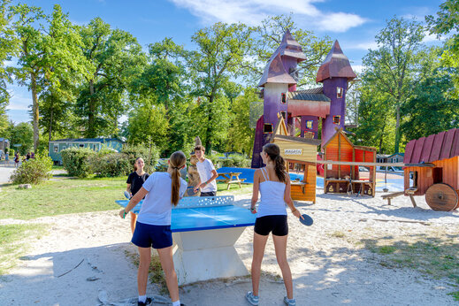 Table tennis table, playground at CAPFUN Grenouill�re campsite in Su�vres (41).