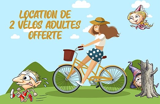 Aanbieding huur twee volwassen fietsen op camping CLICOCHIC Havre de Berni�res.