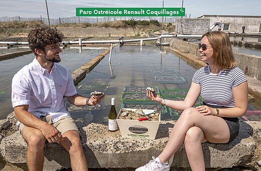 Oesterpark Renault Coquillages, proeverij van verse oesters nabij Berni�res-sur-Mer.