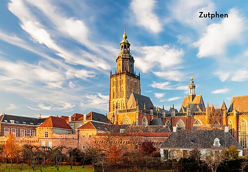 Historic center of Zutphen with its large church, a city to visit.