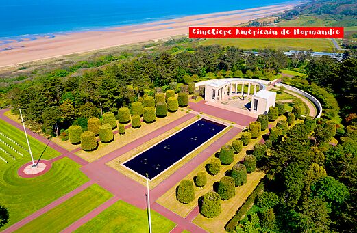Amerikanischer Friedhof Normandie, historischer Ort zu besuchen nahe Grandcamp - Maisy.