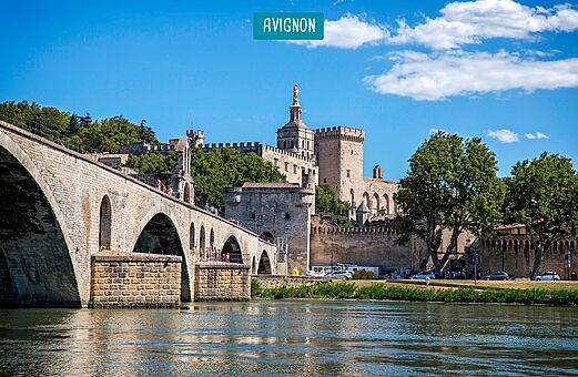 Pont d'Avignon und Papstpalast, historische Denkm�ler in der Provence.
