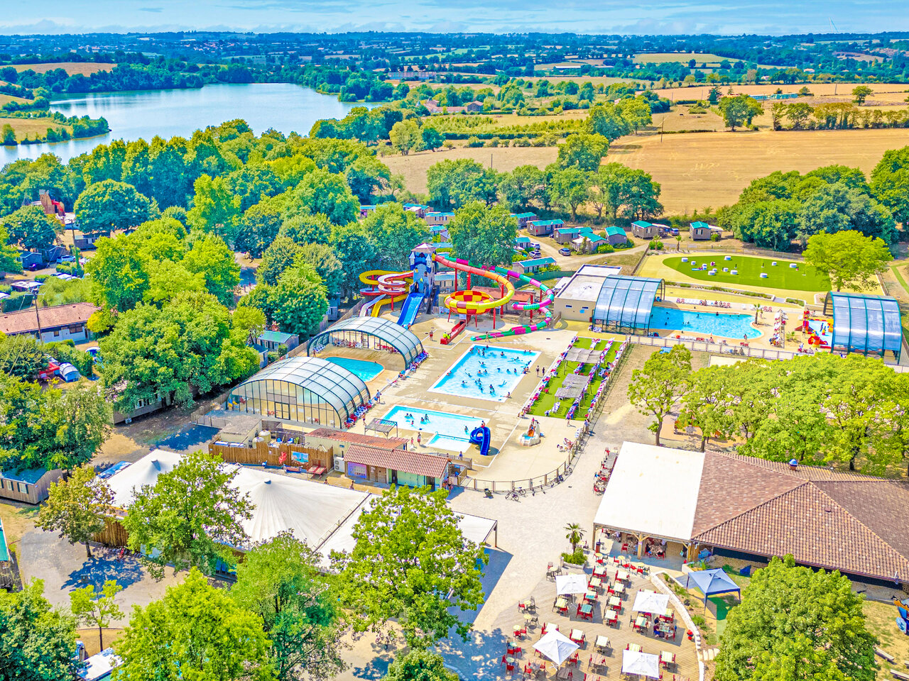 Wasserpark auf Camping CAPFUN Lac de Ribou in Cholet (49).