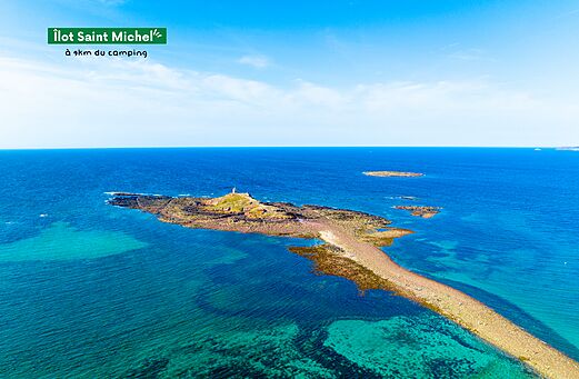 �lot Saint Michel und felsiger Tombolo, Naturst�tte nahe Erquy.